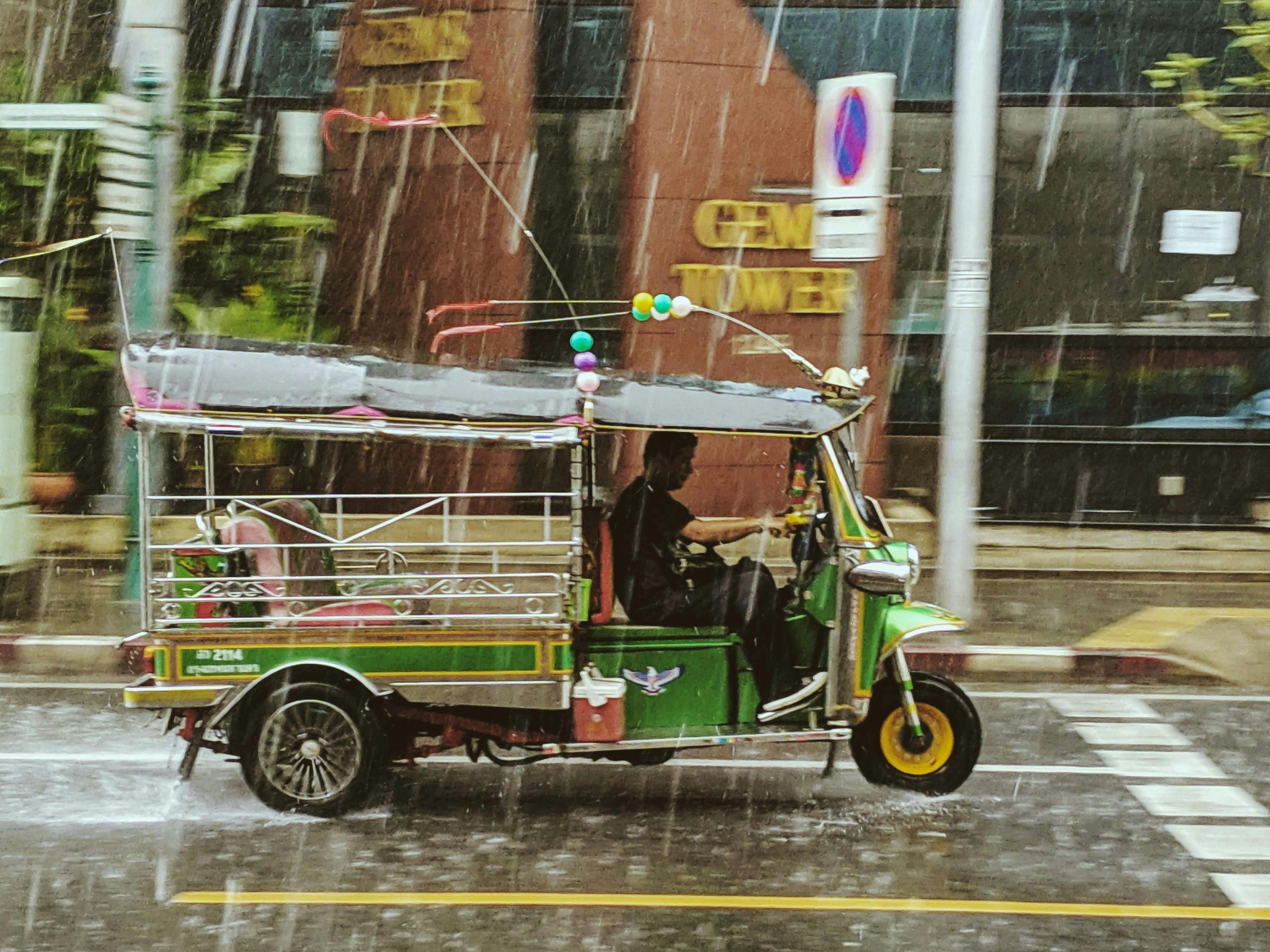 A tuktuk on a Thai road